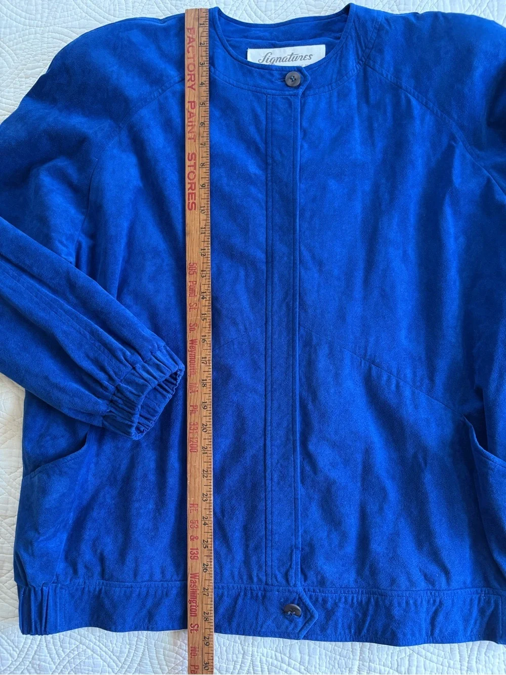 Vegan SuedeCobalt Blue Vintage Ultrasuede Jacket Size 16